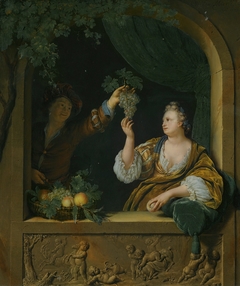 A Gentleman offering a Lady a Bunch of Grapes