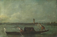 A Gondola on the Lagoon near Mestre by Francesco Guardi