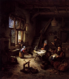 A Peasant Family in an Interior by Adriaen van Ostade