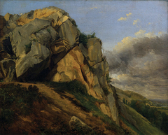 A rocky cliff by Charles-François Daubigny