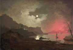 A view of Vesuvius from Posillipo, Naples by Joseph Wright of Derby