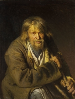An Old Man with a Stick by Ivan Kramskoi