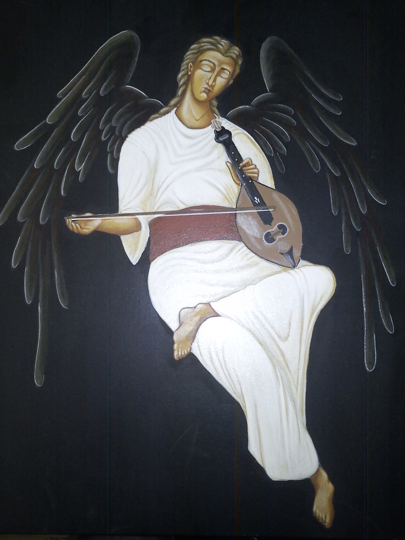 angel plays Cretan Lyra