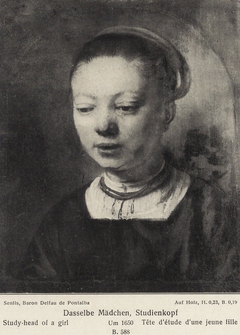 Bust of a young girl by Rembrandt