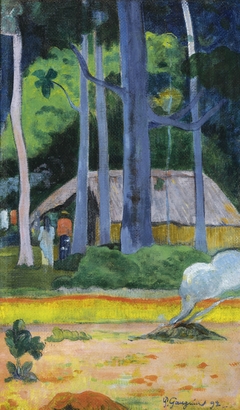 Cabane sous les arbres by Paul Gauguin
