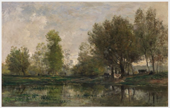 Cattle on a Riverbank by Charles-François Daubigny