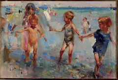 Children on the Beach by José Navarro