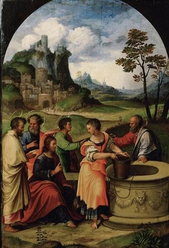 Christ and the Samarian woman at the well by Girolamo da Treviso the Younger
