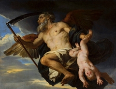 Chronos and his child. by Giovanni Francesco Romanelli
