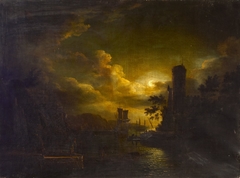 Coast Scene by Moonlight by Anonymous