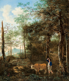 Cowherd in an Italian Landscape by Adam Pynacker
