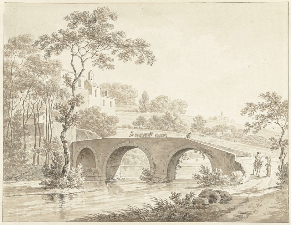De brug over de Tiber bij Narni in de Romeinse Campagna
