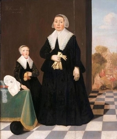 Double portrait of a woman with her daughter by Philippus van Campen