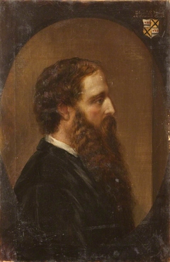 Edward Heneage Dering (1826-1892), in profile to the right, in a painted oval by Rebecca Dulcibella Orpen