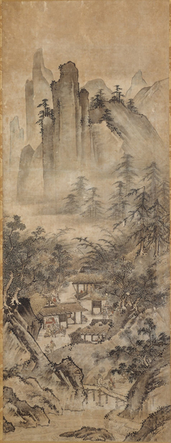 Eight Views of the Xiao and Xiang Rivers: Mountain Market in Clearing Mist by Anonymous