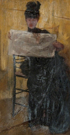 Ethel Philip reading a newspaper by Beatrice Whistler