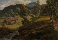 Farm at Lysekloster by Johan Christian Dahl
