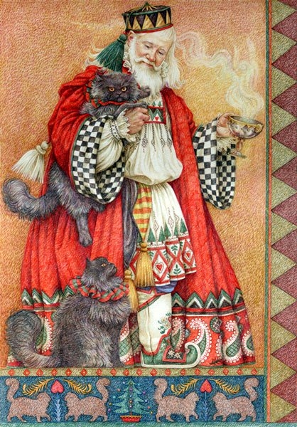 Father Christmas with cats