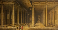 Figures in an Architectural Capriccio by Anonymous