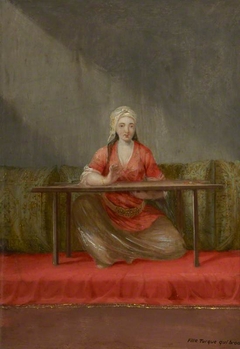 Fille Turque qui brode by Jean Baptiste Vanmour