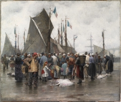 Fishing Boats on Shore, Dieppe by William Edward Norton