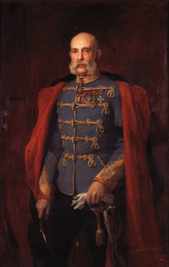Franz Joseph I in hussar field marshal's uniform by Philip de László