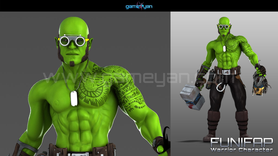Funifap Warrior Game Character Modeling