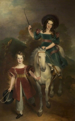 George Harry Grey, later 7th Earl of Stamford (1826-1883) and his Sister Lady Margaret Henrietta Maria Grey, later Lady Milbank (d.1852), as children by George Sanders