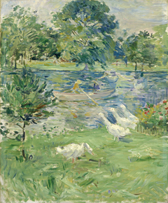 Girl in a Boat with Geese by Berthe Morisot