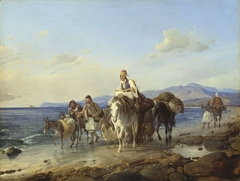 Griechische Landleute am Meeresstrand by Peter von Hess