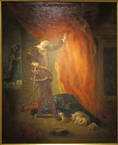 Hamlet devant le corps de Polonius by Eugène Delacroix