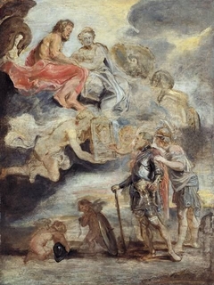 Heinrich IV. empfängt das Bildnis der Maria de' Medici (Skizze zum Medici-Zyklus) by Peter Paul Rubens