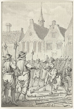 Het afdanken van de Waardgelders te Utrecht, 1618 by Jacobus Buys