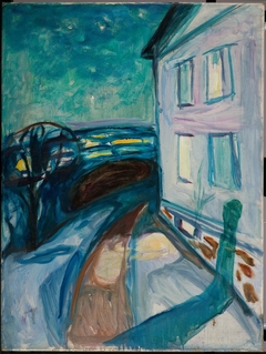 House Wall in Moonlight by Edvard Munch
