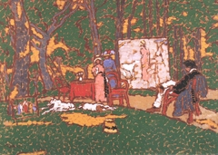 I am Painting Lazarine and Anella in the Park, Hepi and the Others are Hot by József Rippl-Rónai