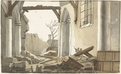 Ingestorte toren van de kerk te 's-Gravenzande, 5 mei 1809 by Nicolaes Lodewick Penning
