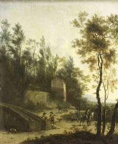 Italian Landscape with Hunters by Frederik de Moucheron