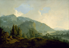 Italian Landscape with Mountains and a River by Joseph Wright of Derby
