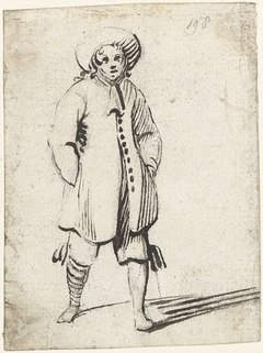 Jongeman in een vest, van voren by Harmen ter Borch