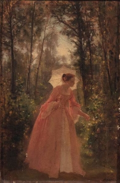 Lady in Garden by Antoine Émile Plassan