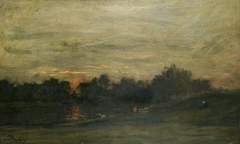 Landscape: Sunset by Charles-François Daubigny