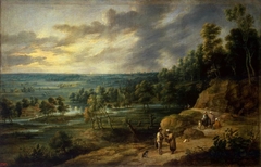 Landscape with a Fortune-Teller by Lucas van Uden