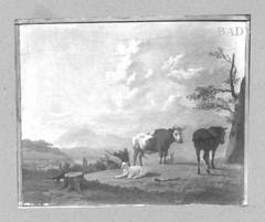 landscape with cattle and children