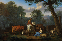 Landscape with cattle and figures