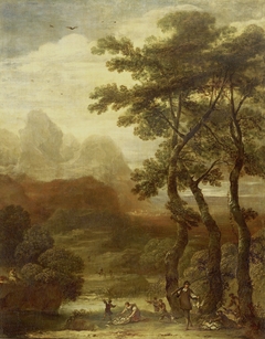 Landscape with Hunters by Ignacio de Iriarte