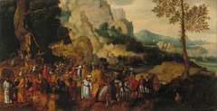 Landscape with Saint John the Baptist Preaching by Herri met de Bles