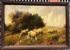 Landscape with Sheep by Unidentified Artist