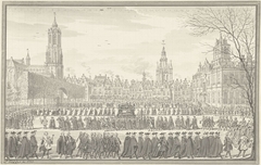Lijkstatie van prins Willem IV te Delft, 4 februari 1752 by Simon Fokke