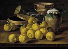 Limes, a Box of Jelly, butterfly and recipients