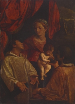 Madonna and Child with St. Lawrence and St. Stephen by Angelo Caroselli